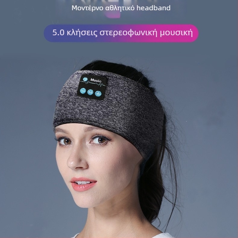 Bluetooth 5.0 κορδέλα κεφαλιού για τρέξιμο και γιόγκα, απορροφά τον ίδρωτα