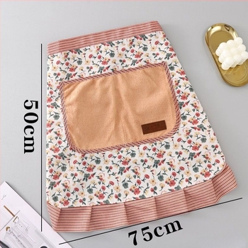 Κορεατικού στυλ ποδιά μισού μήκους από καμβά με φλοράλ σχέδιο, για κουζίνα και οικιακή χρήση, ανθεκτική στις κηλίδες και στη φθορά, ιδανική για το μαγείρεμα