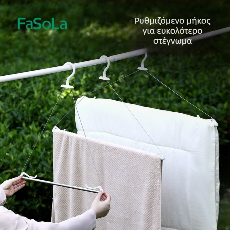 Αναδιπλούμενος στεγνωτήρας ρούχων για οικιακή χρήση, ανθεκτικός στον άνεμο από ανοξείδωτο χάλυβα 201 και ABS, επεκτειόμενη κρεμάστρα για ρούχα, σεντόνια και πετσέτες