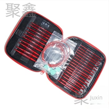 Νέο σετ κυκλικών βελονών πλεξίματος, κόκκινο οξείδιο του αλουμινίου, εργαλεία DIY για πλέξιμο πουλόβερ