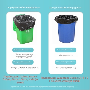 Μεγάλες παχύτερες μαύρες σακούλες απορριμμάτων με επίπεδο στόμιο, HDPE, μιας χρήσης, κατάλληλες για συντήρηση ακινήτων και catering, για μαζική χρήση
