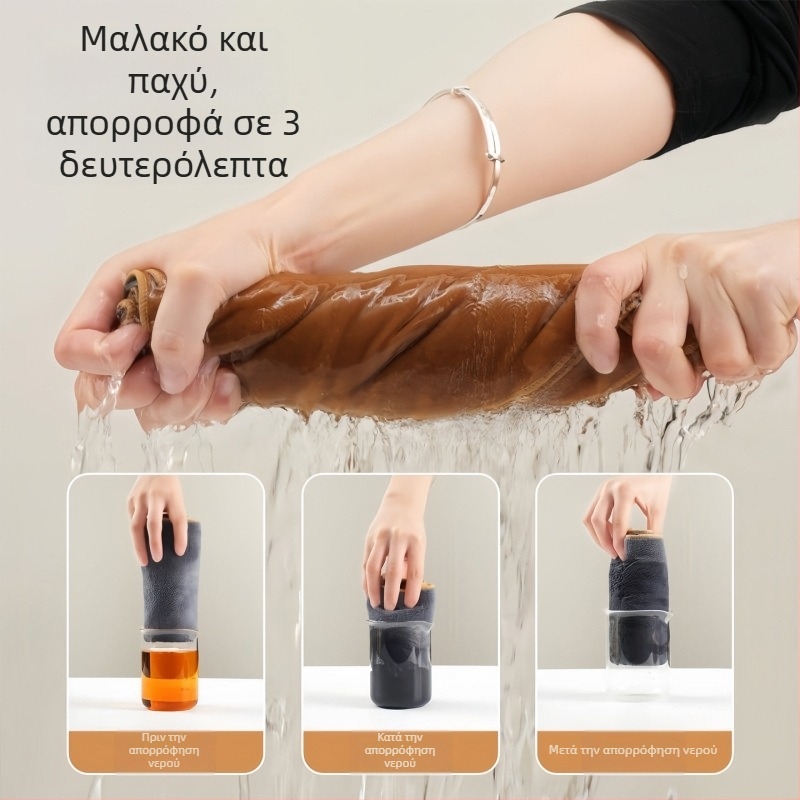 Διπλής όψεως πανί μαγείας για τον καθαρισμό γυαλιών, χωρίς υδατοσημεία, απορροφητικό, χωρίς χνουδάκια, παχύτερο πανί κουζίνας για πλύσιμο πιάτων με βελούδινο ύφος