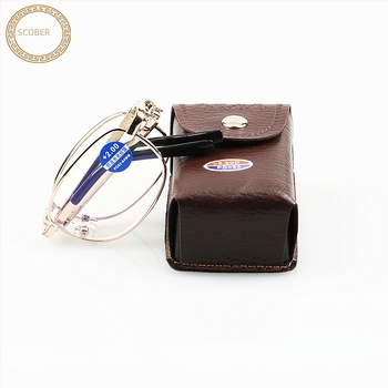 Γυαλιά ανάγνωσης με προστασία κατά του μπλε φωτός, αναδιπλούμενη μεταλλική θήκη και επίστρωση HD γυαλιού