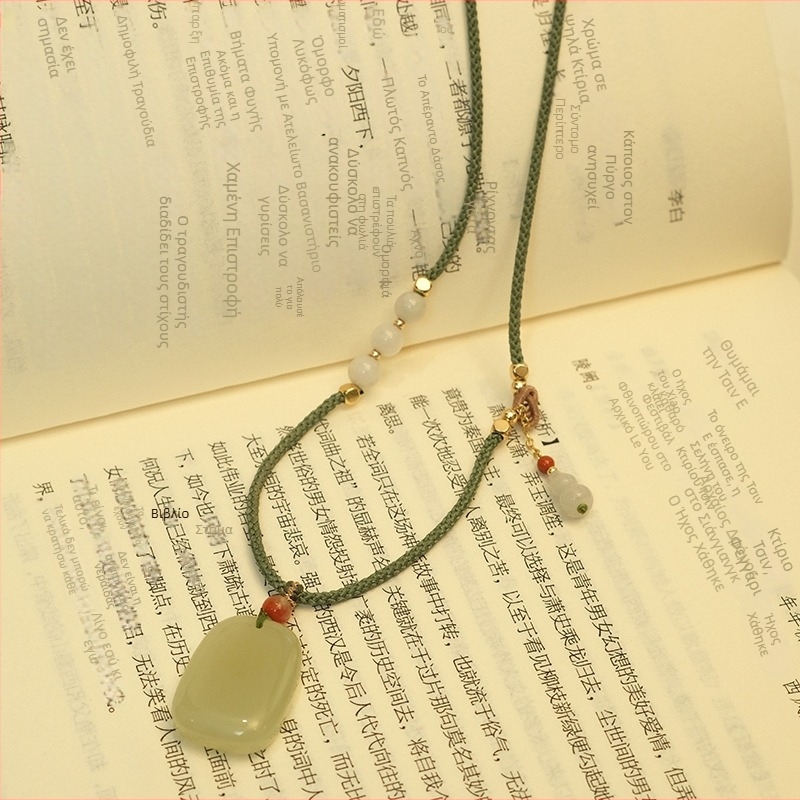 Κολιέ με κρεμαστό Hetian jade, μάρκα Wuzhi, DIY, γυναικείο κόσμημα σε εθνοτικό στυλ