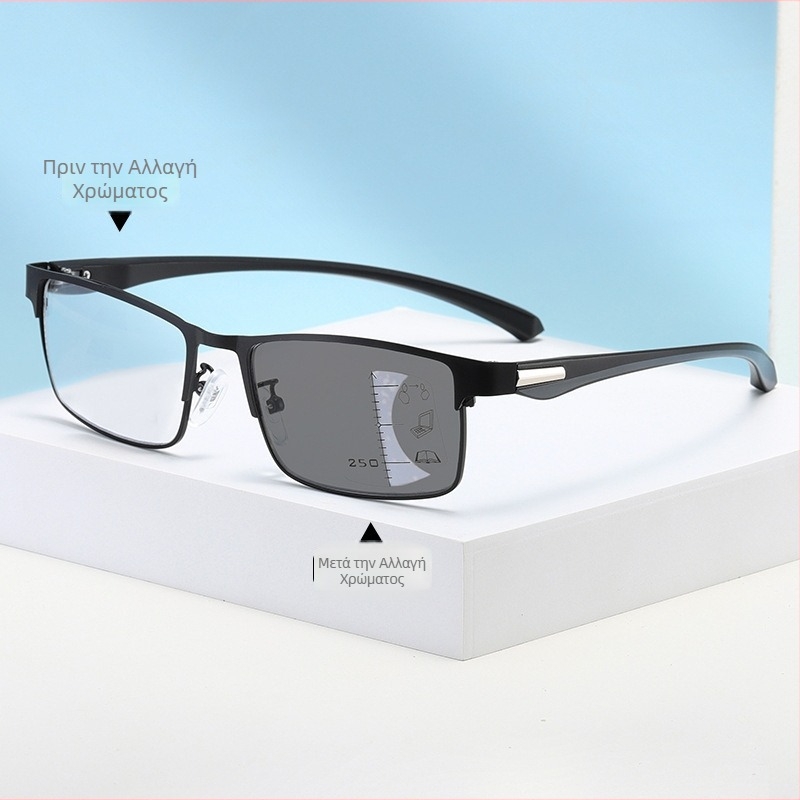 Γυαλιά πρεσβυοπίας με ευαισθησία στο φως και αλλαγή χρώματος, διπλής χρήσης για κοντινή και μακρινή ανάγνωση, αυτόματο ζουμ, προστασία από μπλε φως, προοδευτικοί φακοί, μοντέλο 3006b