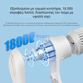 Ηλεκτρική βούρτσα καθαρισμού με πέντε κεφαλές, μακριά λαβή, φορητή για κουζίνα και πλύσιμο πιάτων, USB επαναφορτιζόμενη