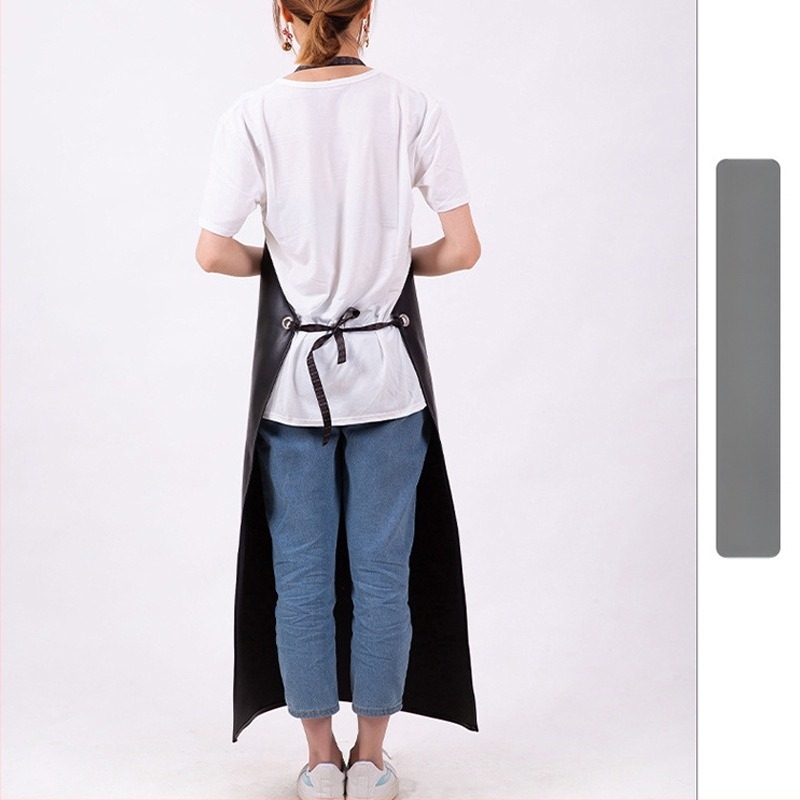 Δερμάτινο ποδιά με εκτύπωση λογοτύπου, αδιάβροχο και ανθεκτικό στα έλαια, επαγγελματικό ποδιά εργασίας για σεφ, μακρύ βιομηχανικό σχέδιο