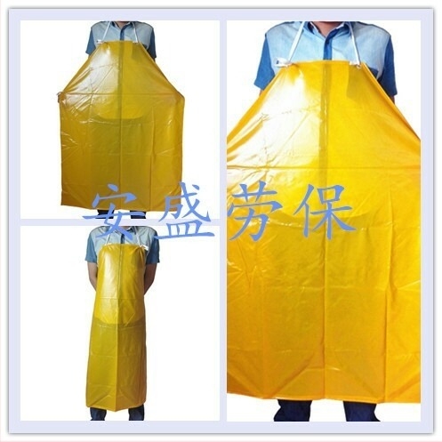 Ενισχυμένη κίτρινη ποδιά PVC χωρίς μανίκια, αδιάβροχη και ανθεκτική στο λάδι, για βιομηχανία τροφίμων, μέγεθος 80×110 cm