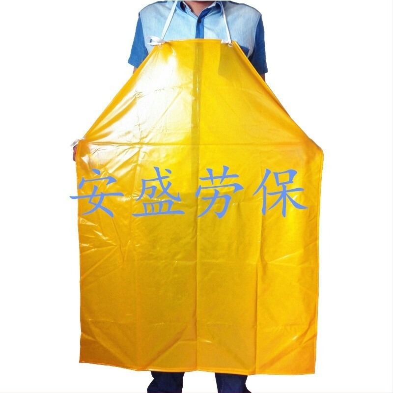 Ενισχυμένη κίτρινη ποδιά PVC χωρίς μανίκια, αδιάβροχη και ανθεκτική στο λάδι, για βιομηχανία τροφίμων, μέγεθος 80×110 cm