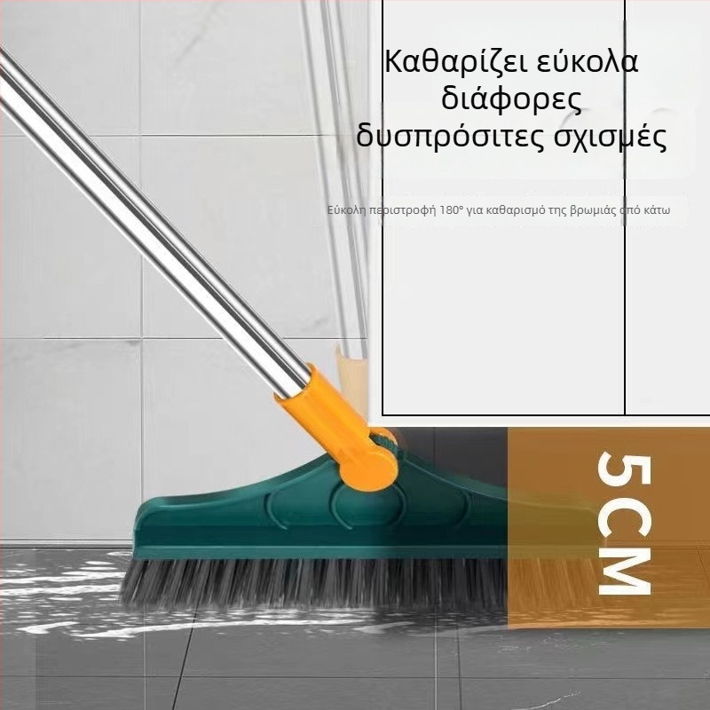 2-σε-1 βούρτσα μπάνιου για δάπεδο με μακριά λαβή και βούρτσα για σχισμές - καθαρισμός χωρίς νεκρές γωνίες