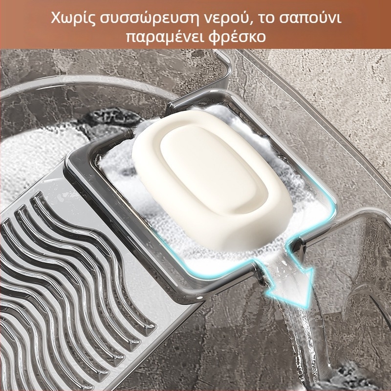 Μεγάλος κάδος πλυσίματος με ενσωματωμένη επιφάνεια τρίψιματος, κατάλληλος για πλύσιμο ρούχων και εσωρούχων, από διαφαντικό πλαστικό