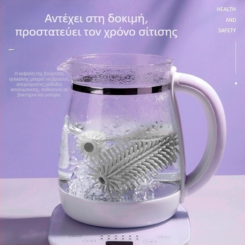 Ηλεκτρική βούρτσα για μπουκάλια με UV απολύμανση, πολυλειτουργική βούρτσα θηλής, μακρύ χερούλι, επαναφορτιζόμενο σετ καθαρισμού ποτηριών