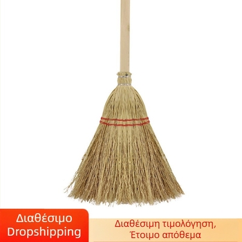 Μακριά ξύλινη βούρτσα με σκληρές τρίχες για τον καθαρισμό φυτών σόργου, κατάλληλη για εξωτερικό καθαρισμό επιφανειών, γης και κήπου, ανθεκτική
