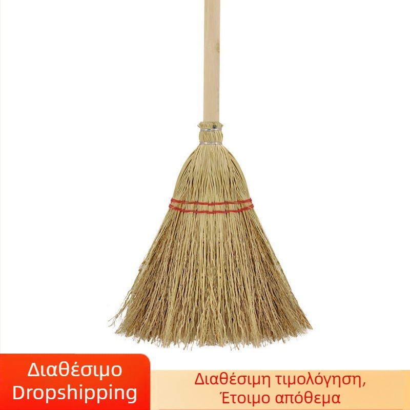 Μακριά ξύλινη βούρτσα με σκληρές τρίχες για τον καθαρισμό φυτών σόργου, κατάλληλη για εξωτερικό καθαρισμό επιφανειών, γης και κήπου, ανθεκτική