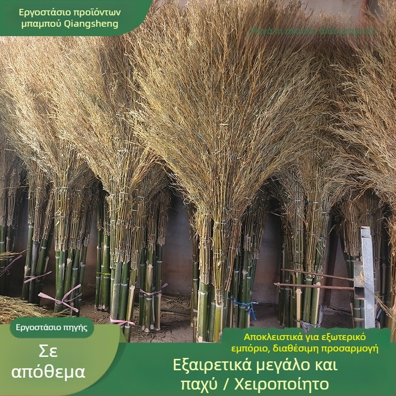 Σκούπα με ενσωματωμένο μπαμπού λαβή για εσωτερικό και εξωτερικό καθάρισμα, κατάλληλη για σχολεία και δρόμους
