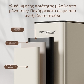 Κάδος απορριμμάτων από ανοξείδωτο ατσάλι, κομψός, 12L, διπλής στρώσης, χωρίς καπάκι, τετράγωνος, οικιακή χρήση (κουζίνα και μπάνιο), με δαχτυλίδι πίεσης