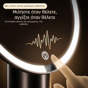 LED έξυπνο καθρέφτης μακιγιάζ με φωτισμό, επιτραπέζιος καθρέφτης μακιγιάζ υψηλής ευκρίνειας, καθρέφτης ομορφιάς με φωτισμό τριών αποχρώσεων