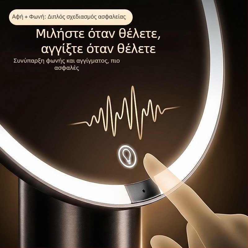 LED έξυπνο καθρέφτης μακιγιάζ με φωτισμό, επιτραπέζιος καθρέφτης μακιγιάζ υψηλής ευκρίνειας, καθρέφτης ομορφιάς με φωτισμό τριών αποχρώσεων