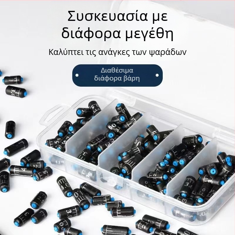 Κουτί με βαθμονομημένες μολύβδινες βάρη, φιλικές προς το περιβάλλον βαθμονομημένες μολυβδινες βάρη, τελειωμένα μολύβδια, μολυβδινά φύλλα, βαρίδες για ψάρεμα, εξαρτήματα αλιείας, χειροποίητα δέματα γραμμής
