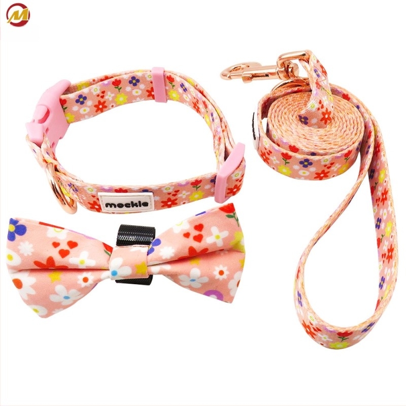 Σετ έξι τεμαχίων για σκύλους από εκτυπωμένο ύφασμα diving: λουρί, I-σχήματος θωρακικός ιμάντας και κολάρο, προσαρμόσιμο