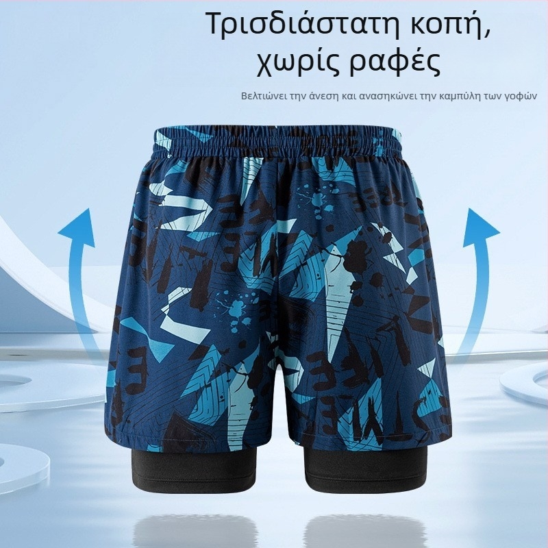 Ανδρικά μαγιό κολύμβησης σε σορτς, 2026 νέο σχέδιο, διπλό στρώμα, γρήγορο στέγνωμα, μεγάλο μέγεθος, στυλ μποξέρ, μαγιό για ιαματικά λουτρά