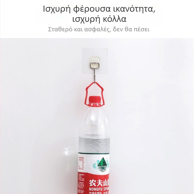 Ανοξείδωτος υπερμεγέθης γάντζος με ισχυρή κόλλα, χωρίς βίδες, για ρούχα πάνω από την πόρτα, μπάνιο και κουζίνα, επιτοίχιος με αυτοκόλλητη κόλλα.