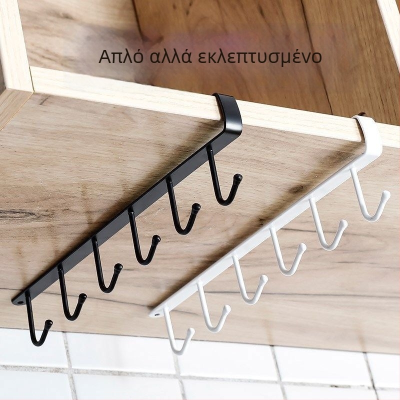 Μεταλλικός κλιπ για πόρτα ντουλάπας με πολλαπλές σειρές γάντζων, χωρίς τρύπες, διακριτικό σύστημα αποθήκευσης για κουζίνα και υπνοδωμάτιο