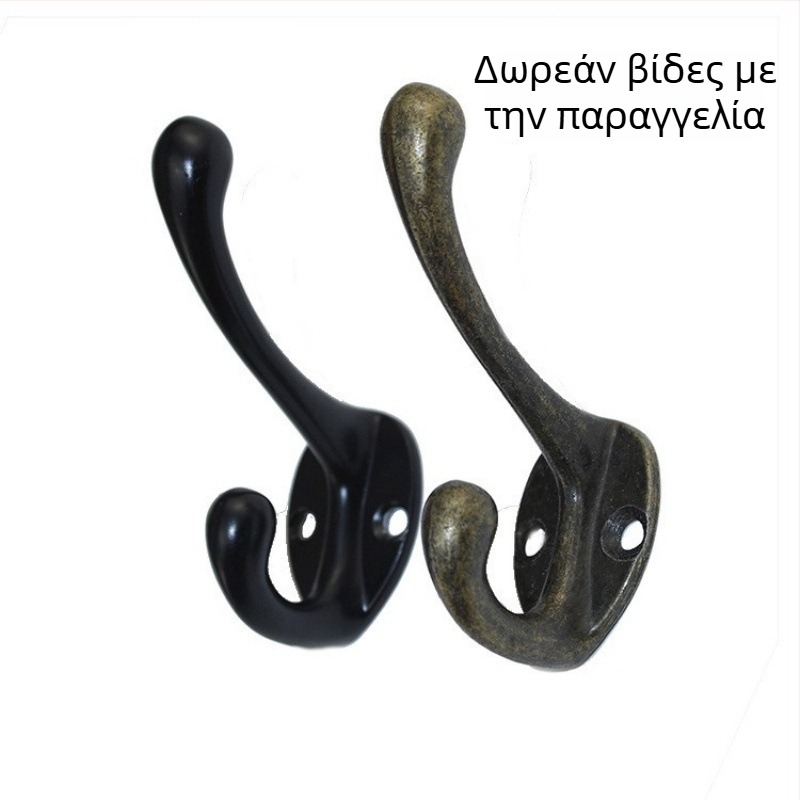 Κρεμάστρα τοίχου από κράμα ψευδάργύρου, διπλή, αντιολισθητική, για ντουλάπες, γκαρνταρόμπα και μπάνιο, σε στυλ αντίκα