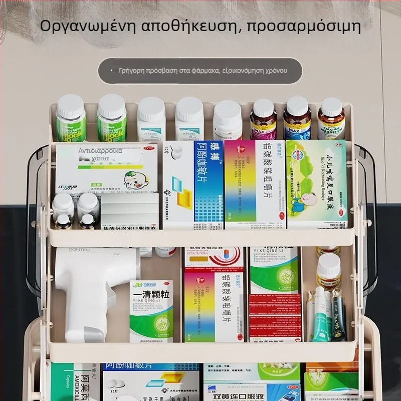 Μεγάλη ιατρική θήκη για οικιακή χρήση και κοιτώνα, με πολλά διαμερίσματα και τεράστια χωρητικότητα, θήκη πρώτων βοηθειών