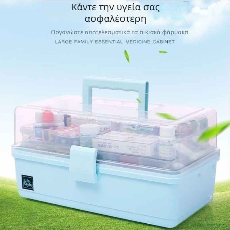 Οικιακό σετ πρώτων βοηθειών με μεγάλη χωρητικότητα, πολυεπίπεδο ιατρικό κουτί αποθήκευσης έκτακτων αναγκών, οικογενειακό φορητό κιτ