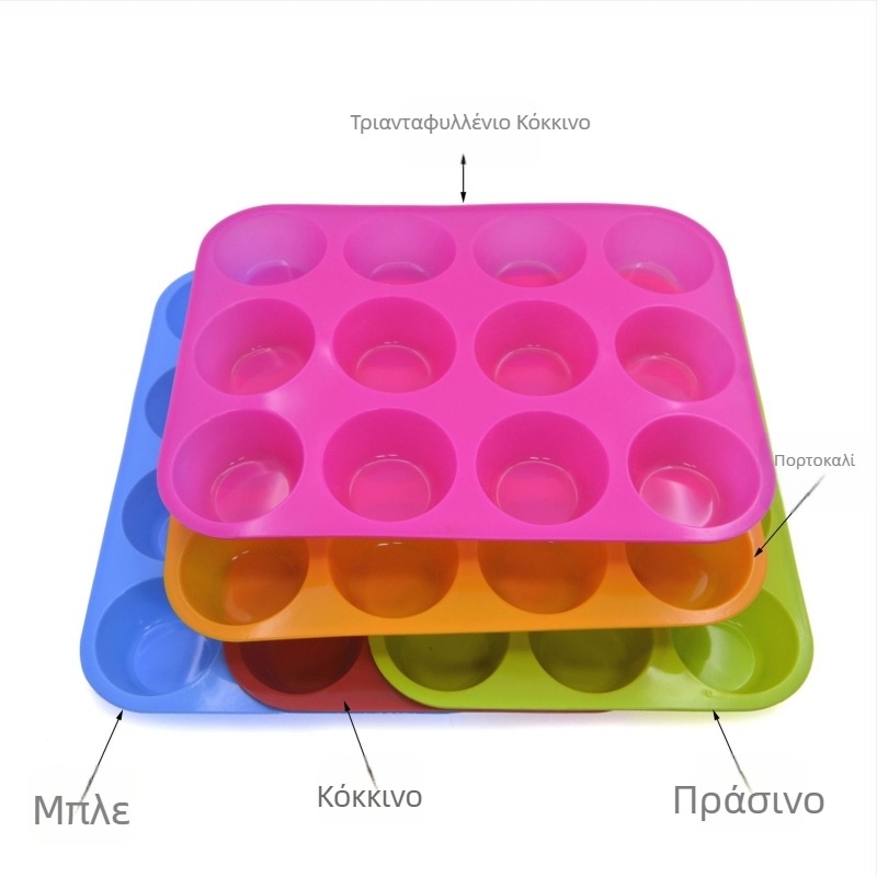 Στρογγυλή φόρμα σιλικόνης με 12 θήκες, για ζελέ και πουτίγκες, 140 g