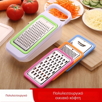 Πολυλειτουργικός χειροκίνητος κόπτης λαχανικών από ανοξείδωτο ατσάλι, με τρίφτη, κόφτη πατάτας και κόφτης φρούτων/πεπονιών