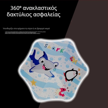 LED Ομπρέλα για παιδιά – χαριτωμένο σχέδιο με κινούμένα σχέδια, στρογγυλεμένες άκρες, προστασία από τρύπημα, μαύρη ομπρέλα από καουτσούκ, διπλής χρήσης ήλιος και βροχή