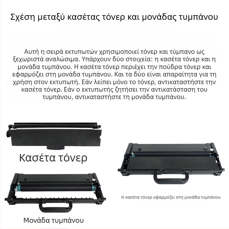Κασέτα τόνερ και δοχείο πούδρας για εκτυπωτές Lenovo M200DW/M260DW λέιζερ