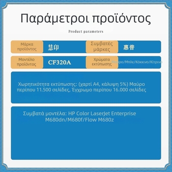 CF320A τόνερ κάρτα συμβατή με HP Color LaserJet Enterprise M680dn, M680f και M680z; CF320X HP653A τόνερ κάρτα