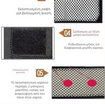 Heng Ran επίδεσμος καρπού με αυτοθερμαινόμενη τεχνολογία, θερμή συμπίεση και μαγνηθεραπεία για αθλητικές κακώσεις