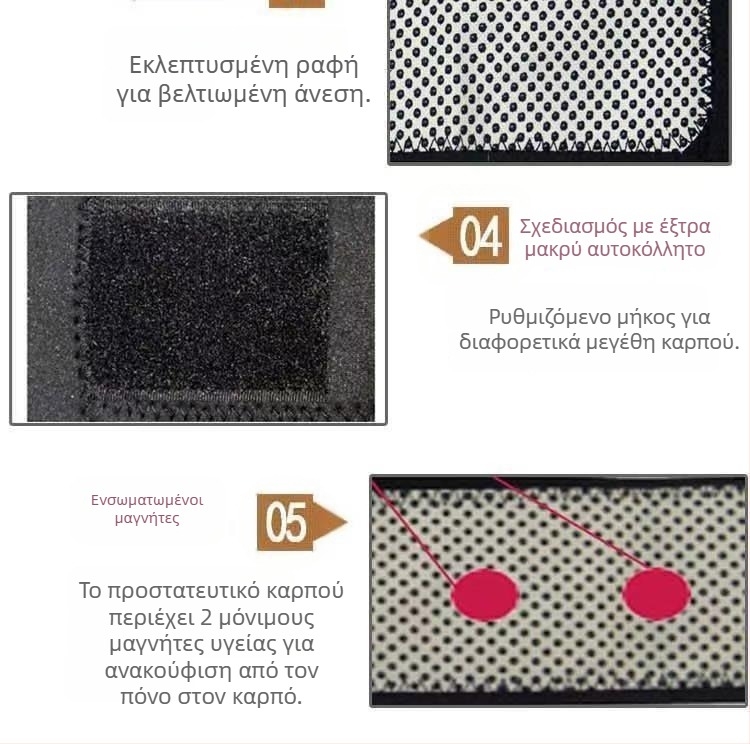 Heng Ran επίδεσμος καρπού με αυτοθερμαινόμενη τεχνολογία, θερμή συμπίεση και μαγνηθεραπεία για αθλητικές κακώσεις