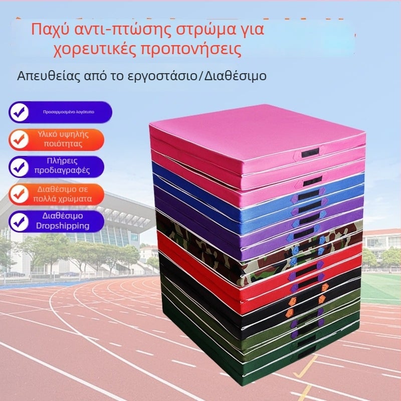 Αναδιπλούμενο χαλάκι γυμναστικής με αφρώδη επένδυση για κοιλιακές ασκήσεις, παχύτερο αντιολισθητικό τρίπτυχο χαλάκι για προπονήσεις χορού