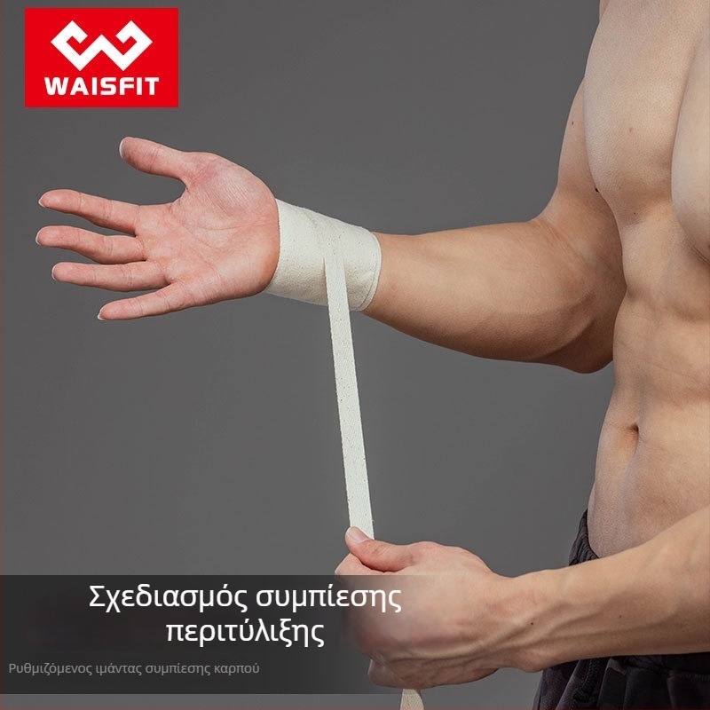 Βαμβακερή ζώνη καρπού για άρση βαρών, ζώνη στήριξης καρπού για πάγκου και άρση, εξάρτημα εκγύμνασης λαβής