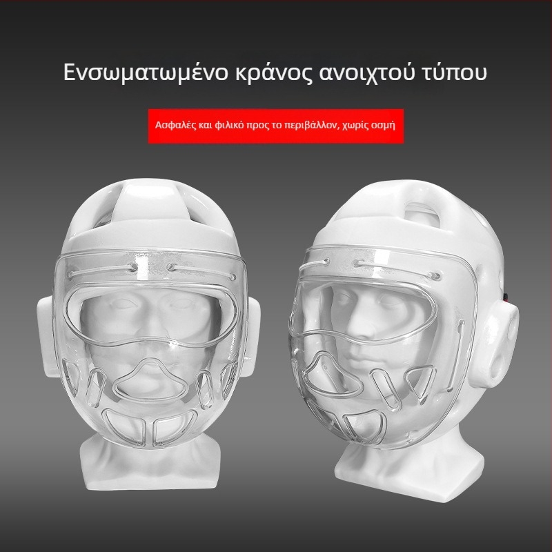 Κράνος Ταεκβοντό με μάσκα, ενσωματωμένη προστασία κεφαλής για παιδιά και ενήλικες, σχεδιασμός με άνοιγμα στο στόμα για προπονήσεις Σάντα και μαχητικά αθλήματα