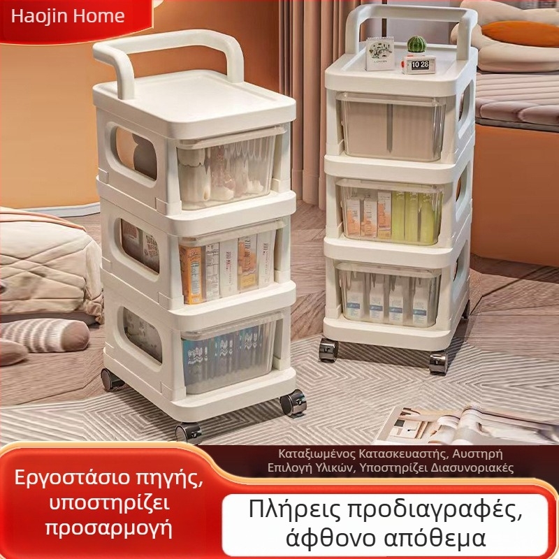 Διαφανές πλαστικό ράφι αποθήκευσης με συρτάρια, επιδαπέδιο, 5 επιπέδων, για σπίτι, γραφείο και φοιτητικό κοιτώνα