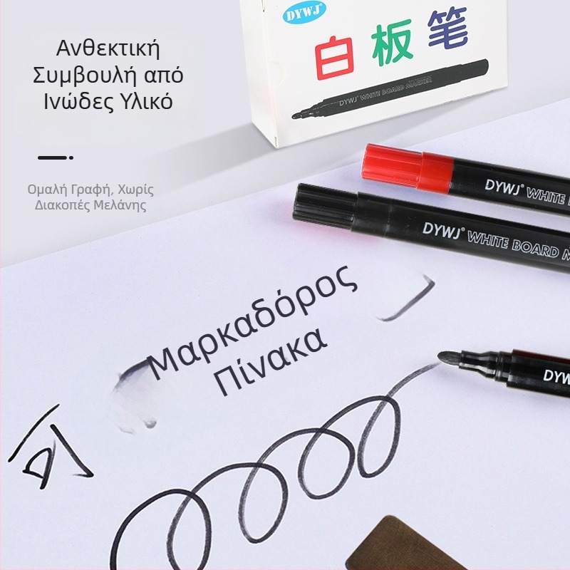 Διχρωμικός μαρκαδόρος πίνακα λευκής επιφάνειας με μεγάλο άκρο, ιδανικός για εκπαίδευση γραφείου και δασκάλους, εύκολο σβήσιμο.