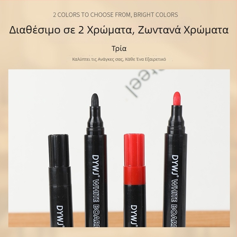 Διχρωμικός μαρκαδόρος πίνακα λευκής επιφάνειας με μεγάλο άκρο, ιδανικός για εκπαίδευση γραφείου και δασκάλους, εύκολο σβήσιμο.