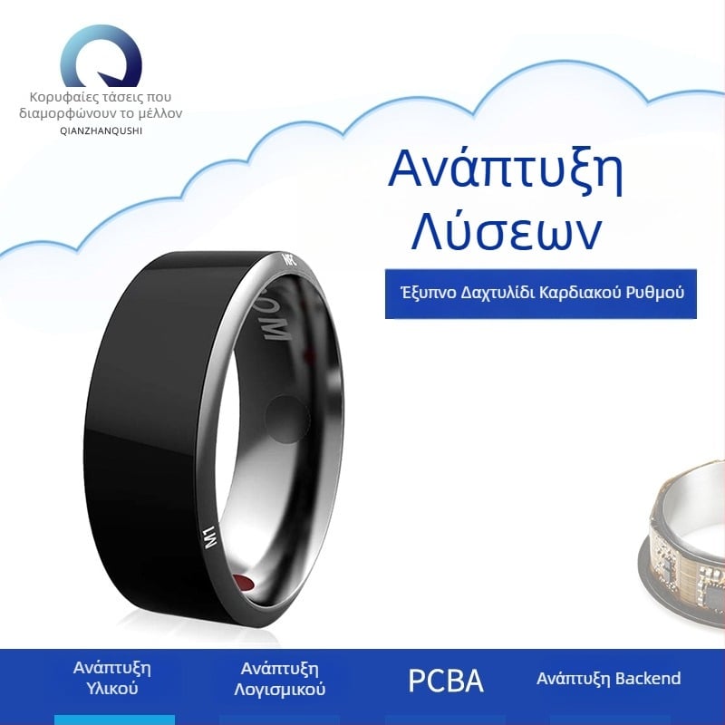 Έξυπνο δαχτυλίδι ΗΚΓ για παρακολούθηση καρδιακού ρυθμού, αρτηριακής πίεσης και παλμού – λύση παρακολούθησης υγείας