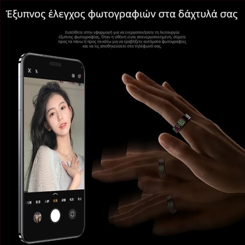 Colorring01 Έξυπνο δαχτυλίδι με οθόνη, παρακολούθηση καρδιακού ρυθμού, οξυγόνου αίματος και ύπνου, αδιάβροχο