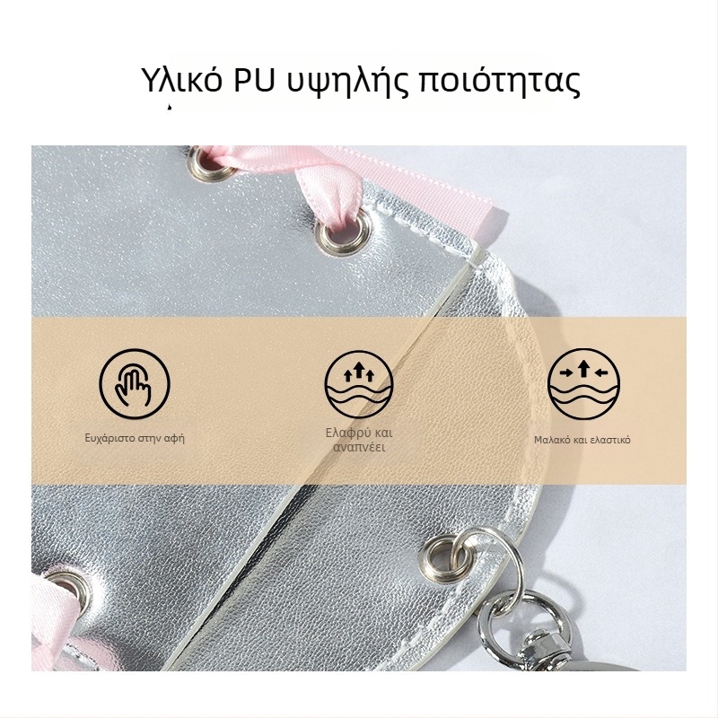 PU θήκη καρτών με κορδέλα και κρεμαστό καρδιάς, INS στυλ