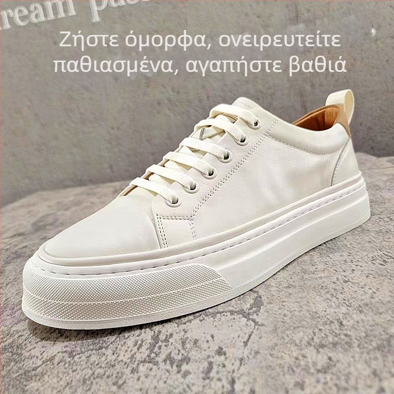 Ανδρικά παπούτσια από γνήσιο δέρμα χωρίς κορδόνια, slip-on, με στρογγυλή μύτη, χαμηλό τακούνι, σόλα από καουτσούκ, επένδυση από δέρμα και πάτος από δέρμα