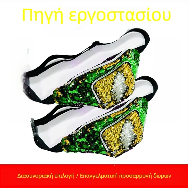 Τσαντάκι μέσης με παγιέτες, unisex, πολυλειτουργικό crossbody από νάιλον, αθλητικό αξεσουάρ