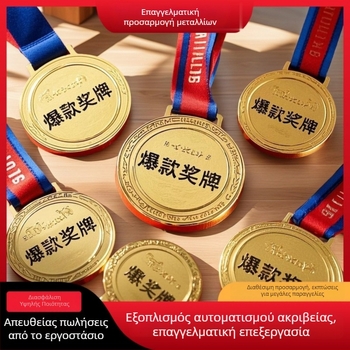 Μεταλλικό μετάλλιο μαραθωνίου, ανάγλυφο κράμα για σχολικούς αθλητικούς αγώνες, δυνατότητα εξατομικευμένου λογότυπου
