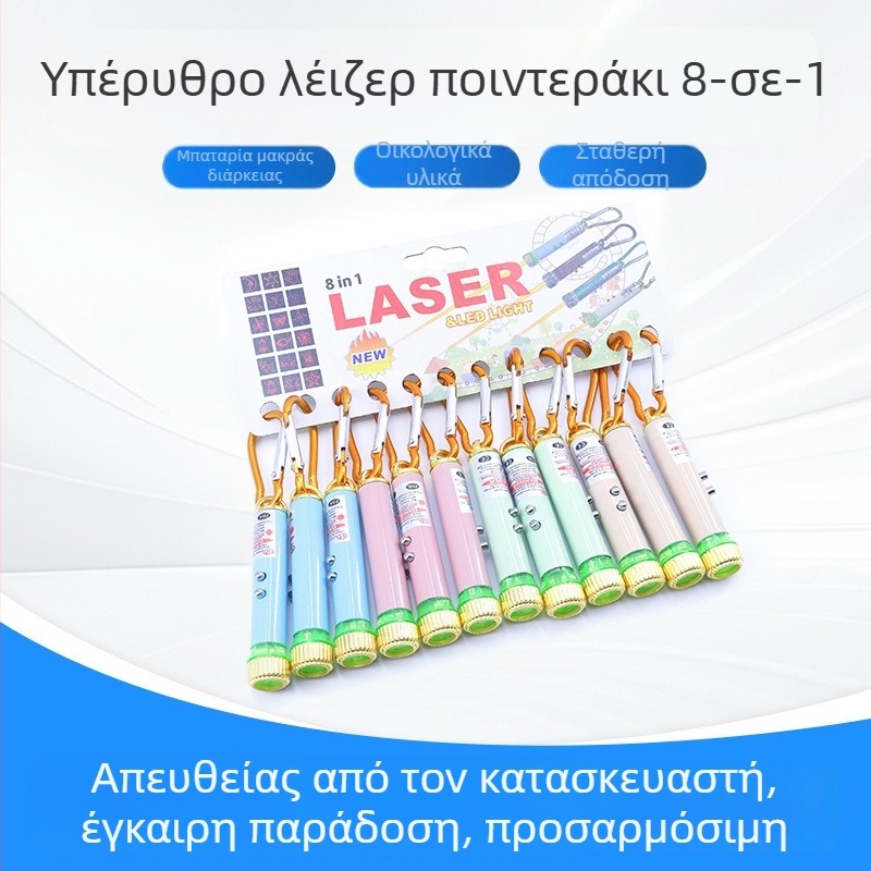 Οκτώ σε ένα: υπέρυθρο λέιζερ φακός με LED φωτισμό από κράμα αλουμινίου, φως ανίχνευσης χαρτονομισμάτων και εκπαιδευτικό στυλό